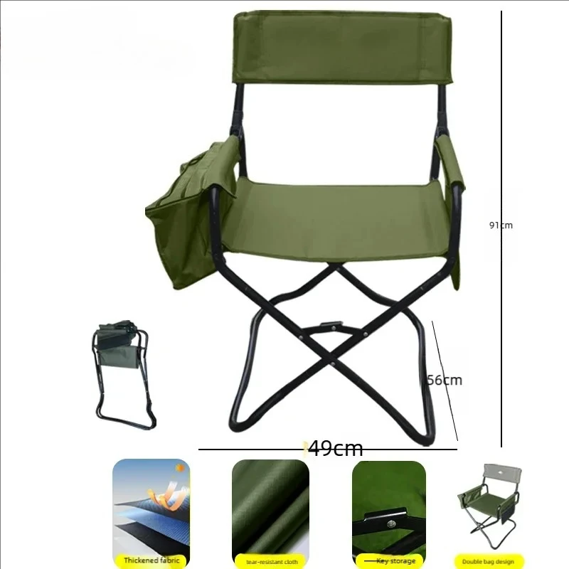 Camping Directors Chair Heavy Duty Oversized Portable Folding Chair Pocket for  Fishing Trip Picnic Outdoor Foldable Camp Chair