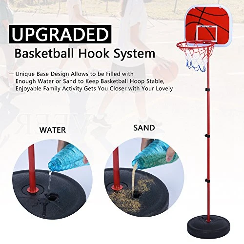 

Height Adjustable Basketball Stand System Hoop Backboard Net Kit for Children