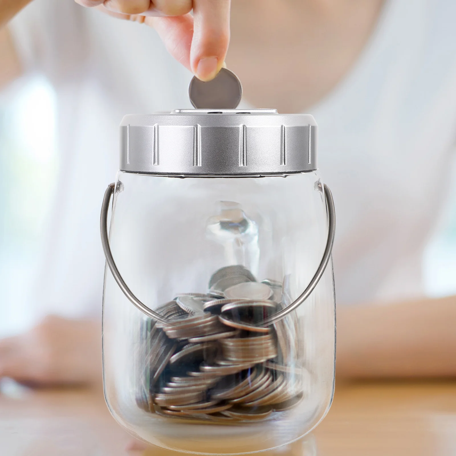 Hucha con pantalla Digital, hucha, conteo automático de dinero, almacenamiento para niños y adultos, olla de ahorro transparente