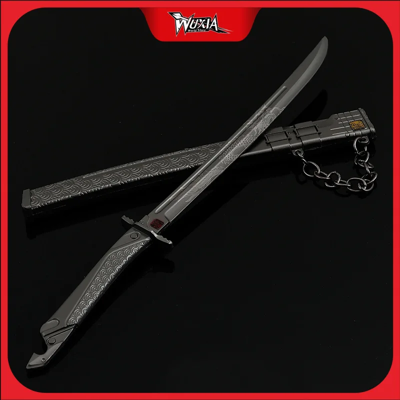 Arena Breakout juego cuchillo bordado de primavera, modelo de cuchillo famoso, adorno de Metal completo, figura de mano periférica, juguete de colecciones, 22cm