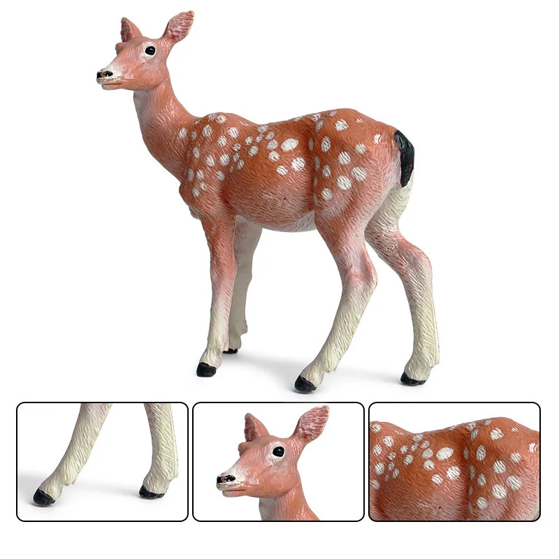 10*3.5*10cm Simulation Wild Animal Deer Model Christmas Sika Deer Children's Toy Solid Plastic Hand-made Model Decoration