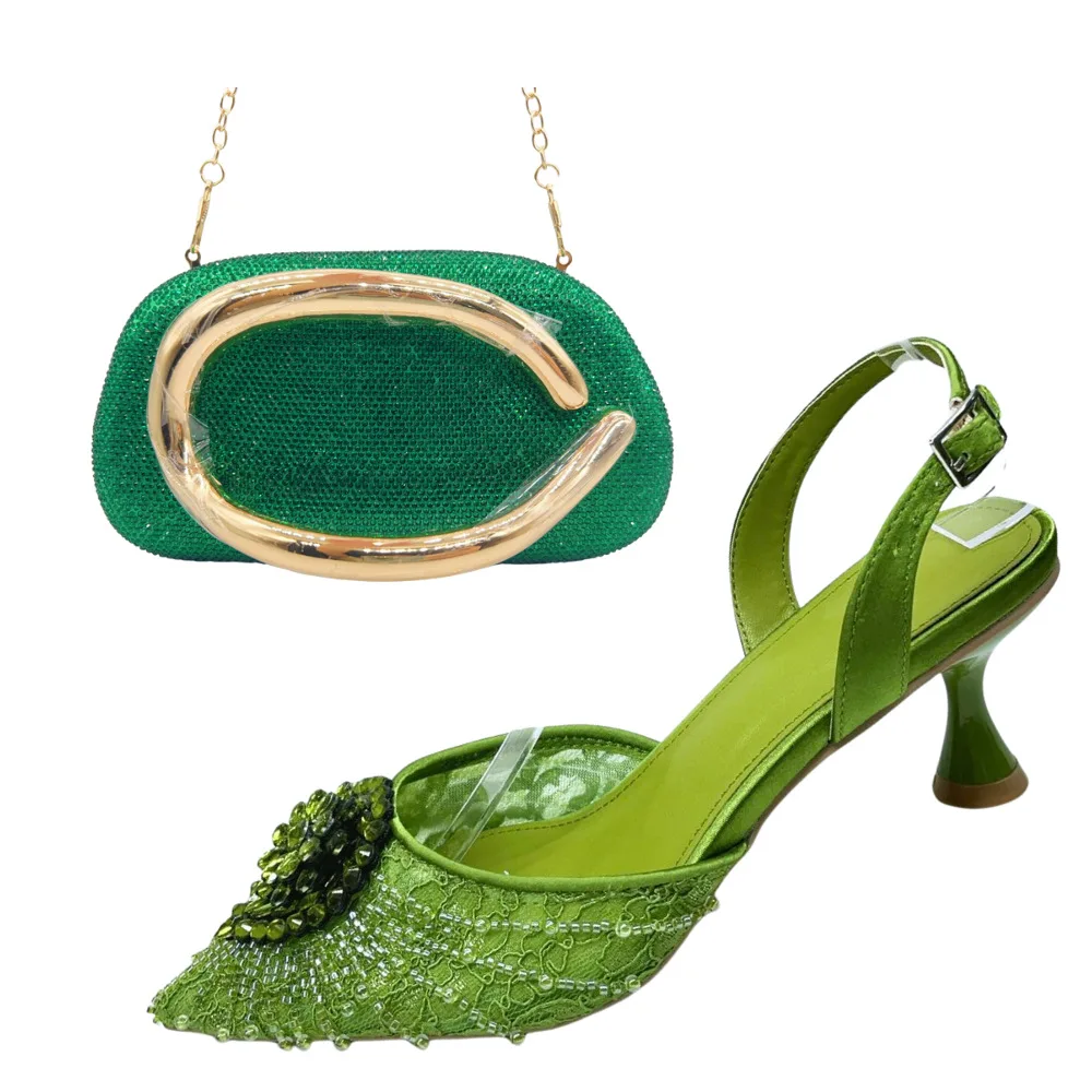 

Туфли в итальянском стиле, ужинные босоножки на тонком каблуке, женские летние свадебные туфли с острым носком и стразами