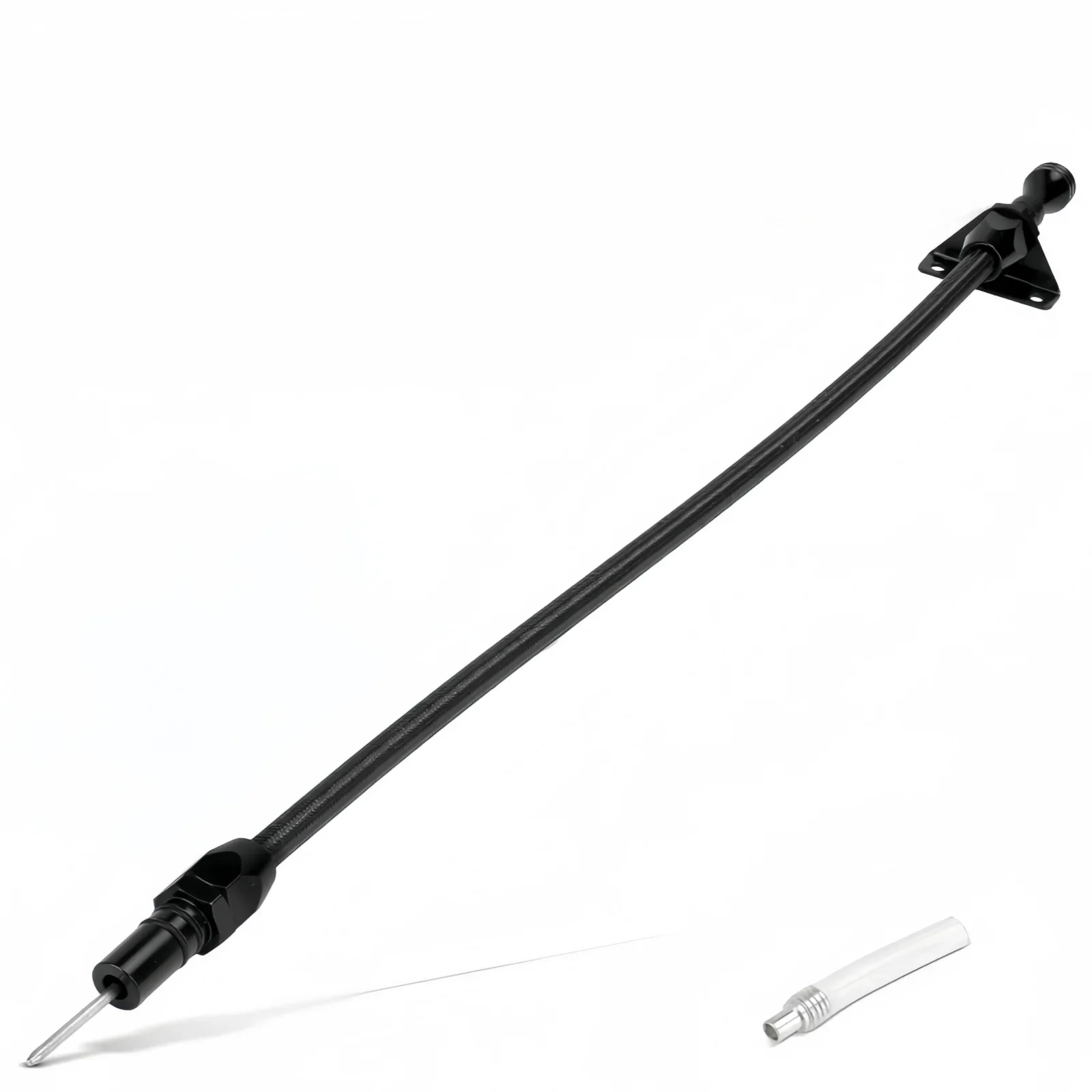 

Stainless Steel Oil Dipstick Tube with Black Housing - Compatible For GM 4L80E Transmission Dipstick For LS LS1 LS3 LS6 LSX