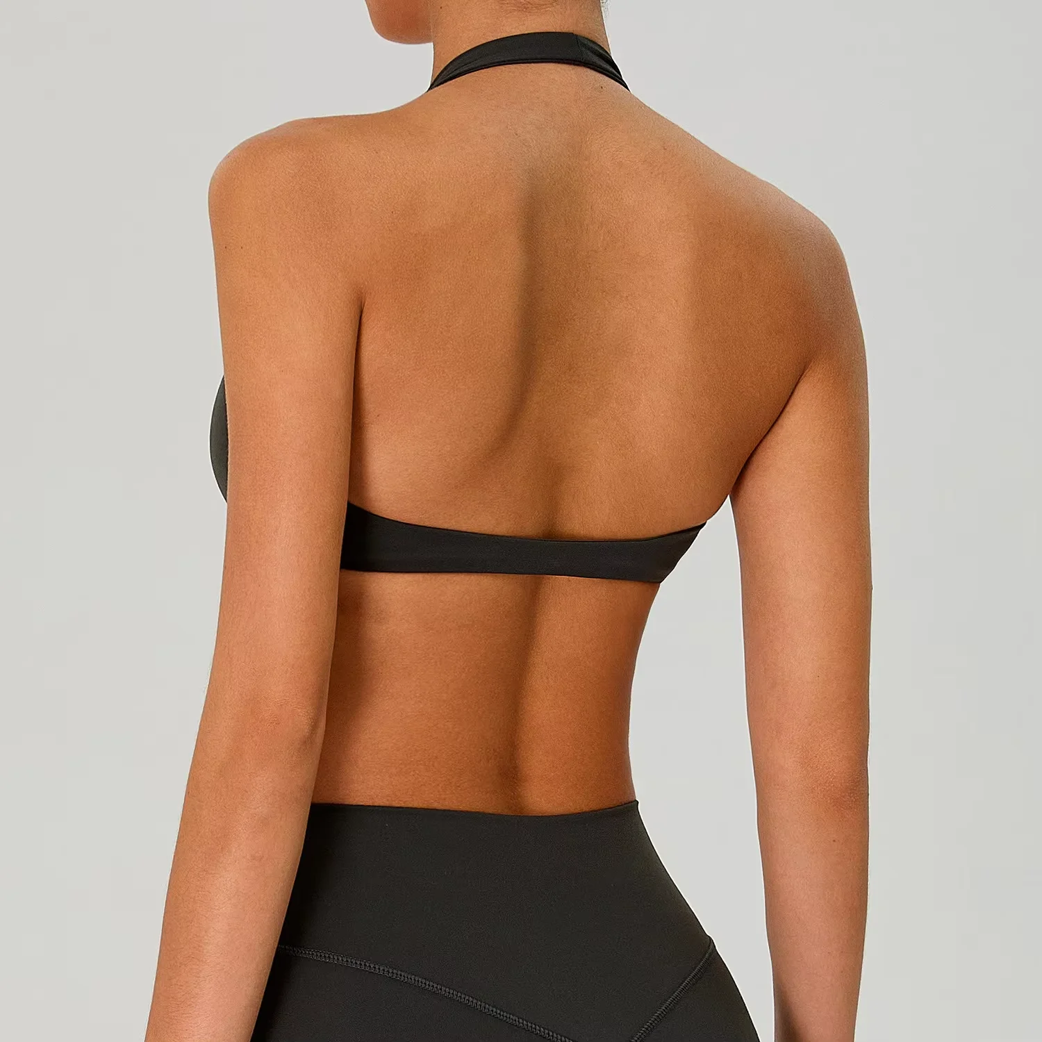 Women's Quick Dry Halter Neck Sports Bra Push Tank Top for Yoga Running Fitness Crop Top Spandex Lining Gym Fitness Yoga Wear
