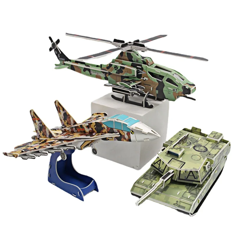 DIY Handmade Paper 3D Puzzle Airplane Model Kindergarten School Puzzle Children's Toys Toddler Toys for Christmas Gift