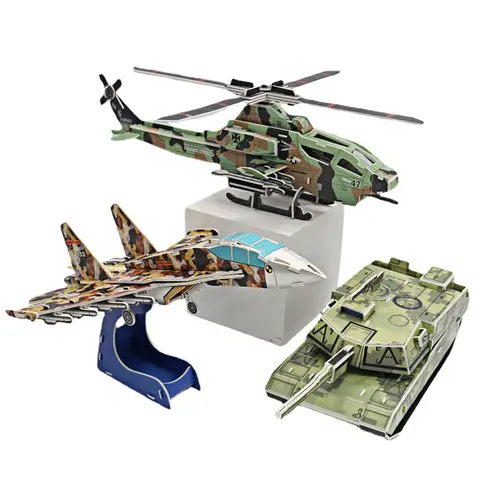 DIY Handmade Paper 3D Puzzle Airplane Model Kindergarten School Puzzle Children's Toys Toddler Toys for Christmas Gift