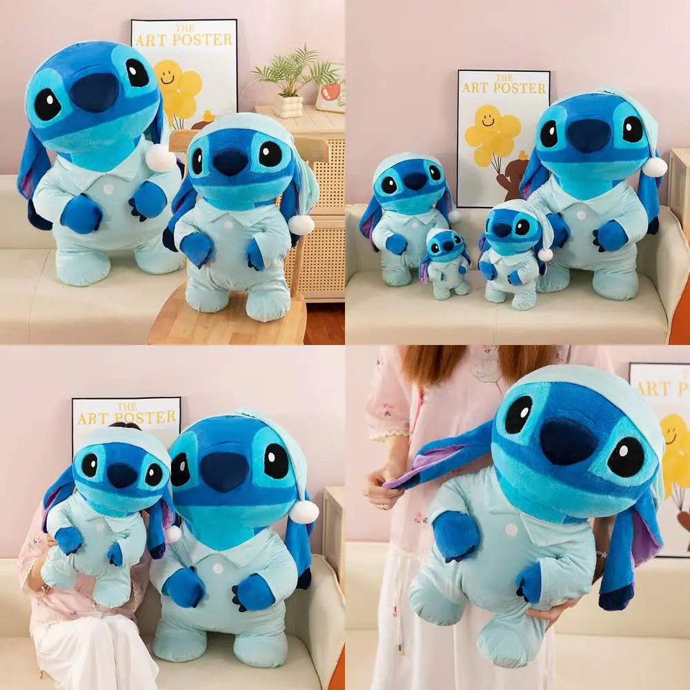 Kawaii Stitch Knuffel Schattige gevulde pop in kleding met cape voor kinderen Verjaardagscadeau Zacht knuffeldier Interstellaire baby