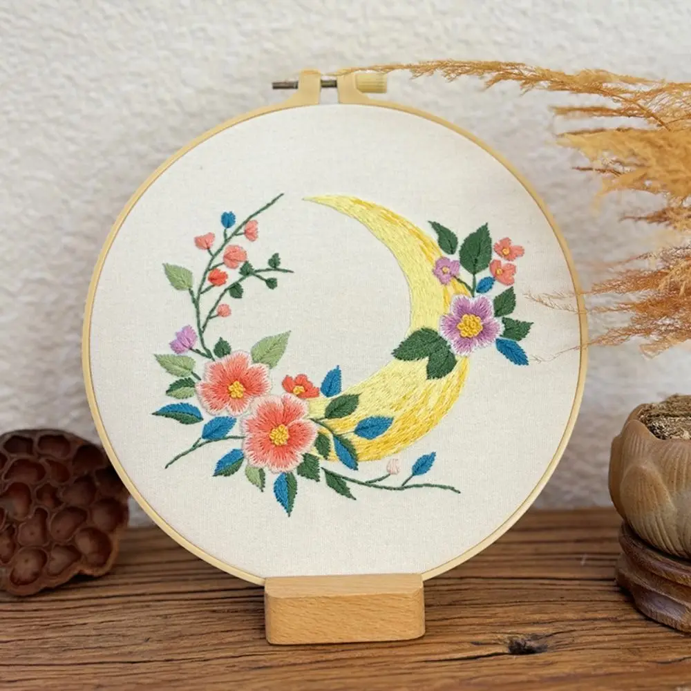 

Sewing Supplies DIY Flower Embroidery Kit Floral Handmade Cross Stitch Set Colorful Hand-stitched Embroidery Set Adults