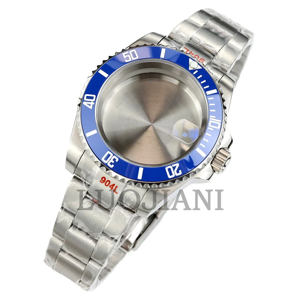 For Submariner Case 40mm NH35 Silver Watch Case Solid Oyster/Jubilee Bracelet Fit NH34 NH35 NH36 NH38 Movement 28.5mm Dial image 3