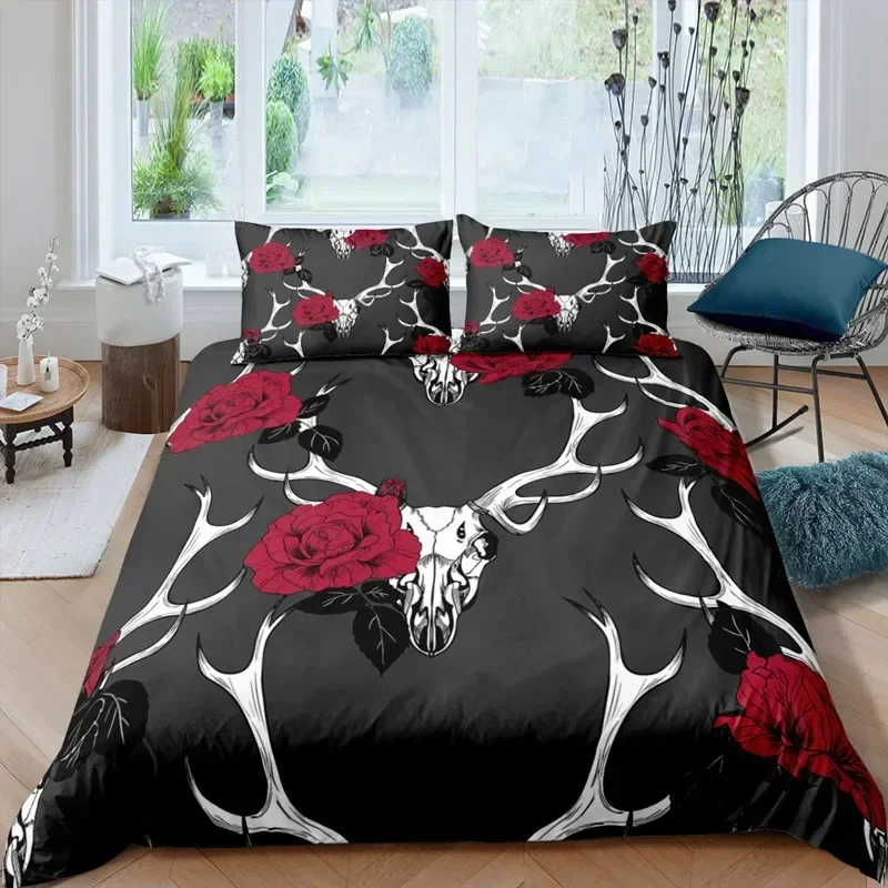 2026 3D Printed Gothic Skull Bedding Set Duvet Cover Bedroom Comforter Covers Single Twin King ​Size Quilt Cover Home Textile 2/