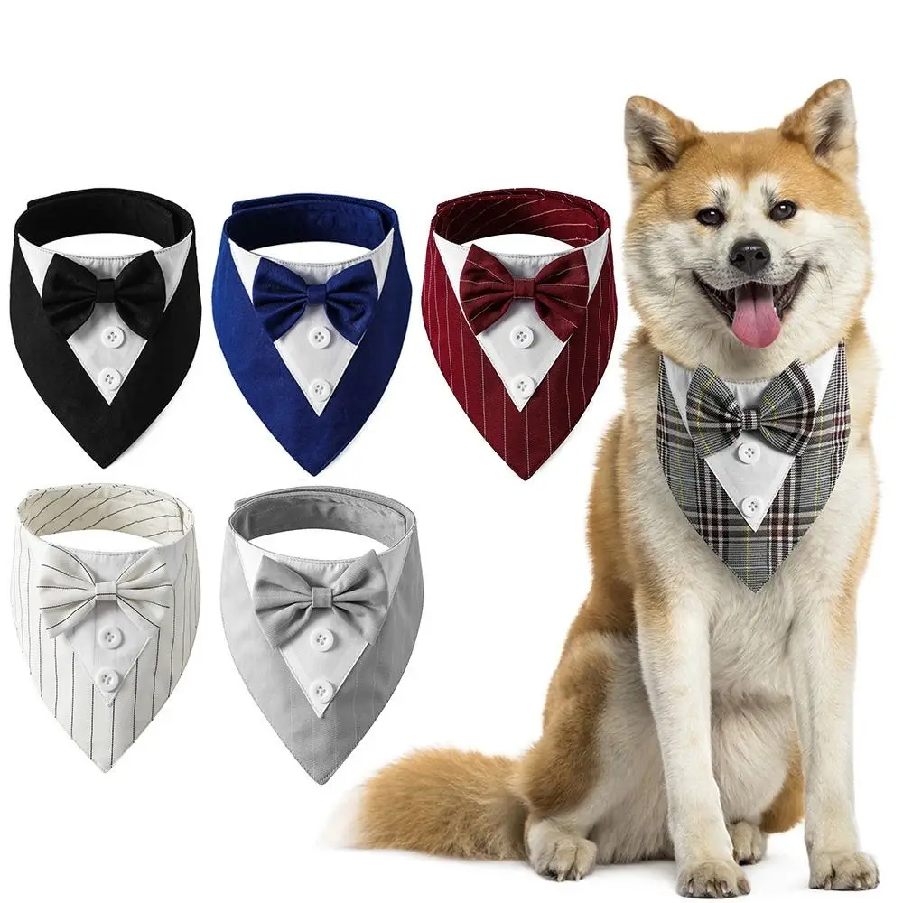 Formal Pet British Wedding Suit Gentleman Scarf Bow Tie Collar Dog Triangle Towel Saliva Towel Pet Decoration Accessories