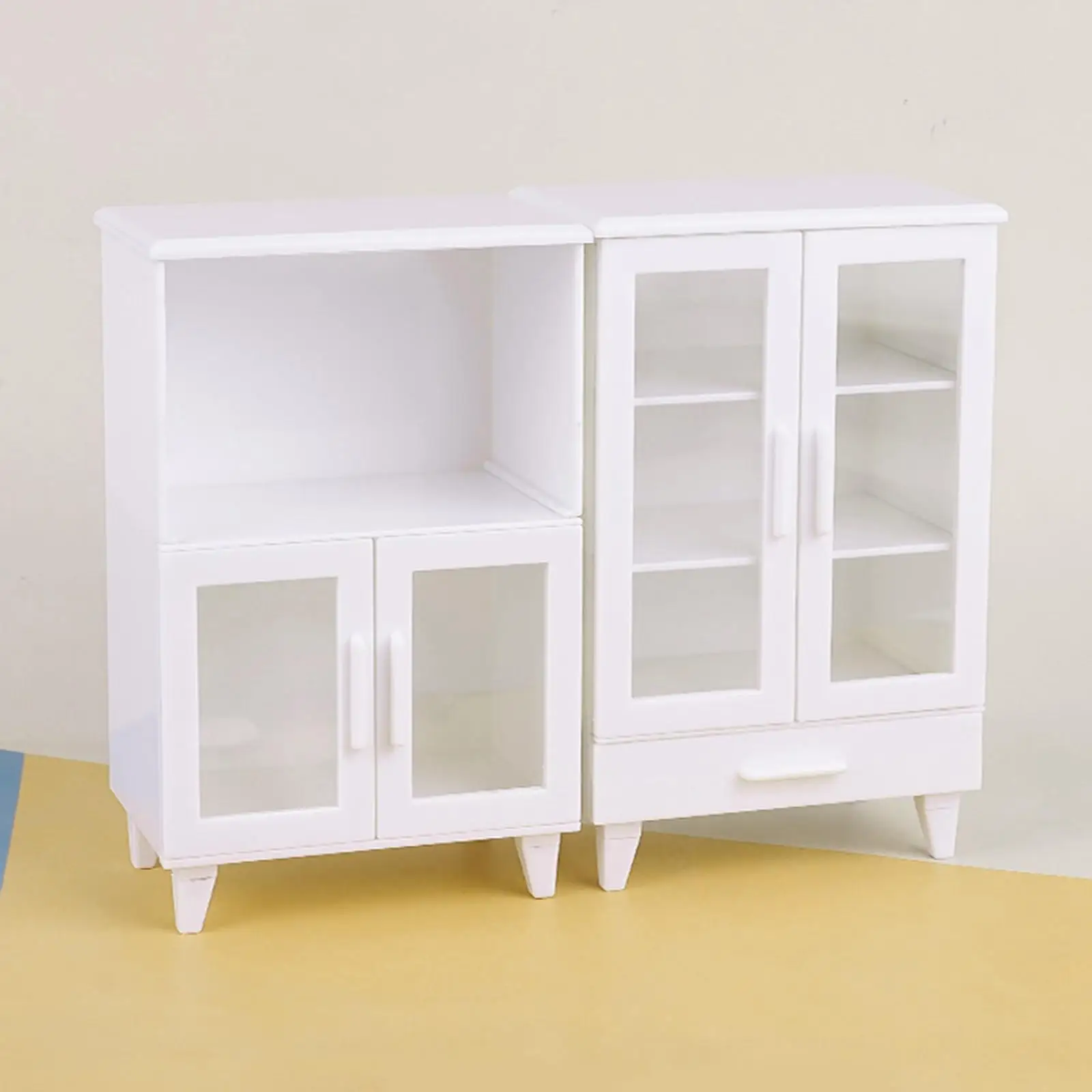 Dollshouse Cupboards Mini Storage Hutch 1:12 Scale Model Display Shelf Mini Cupboards Dollhouse Furnitures Dollhouse Decoration