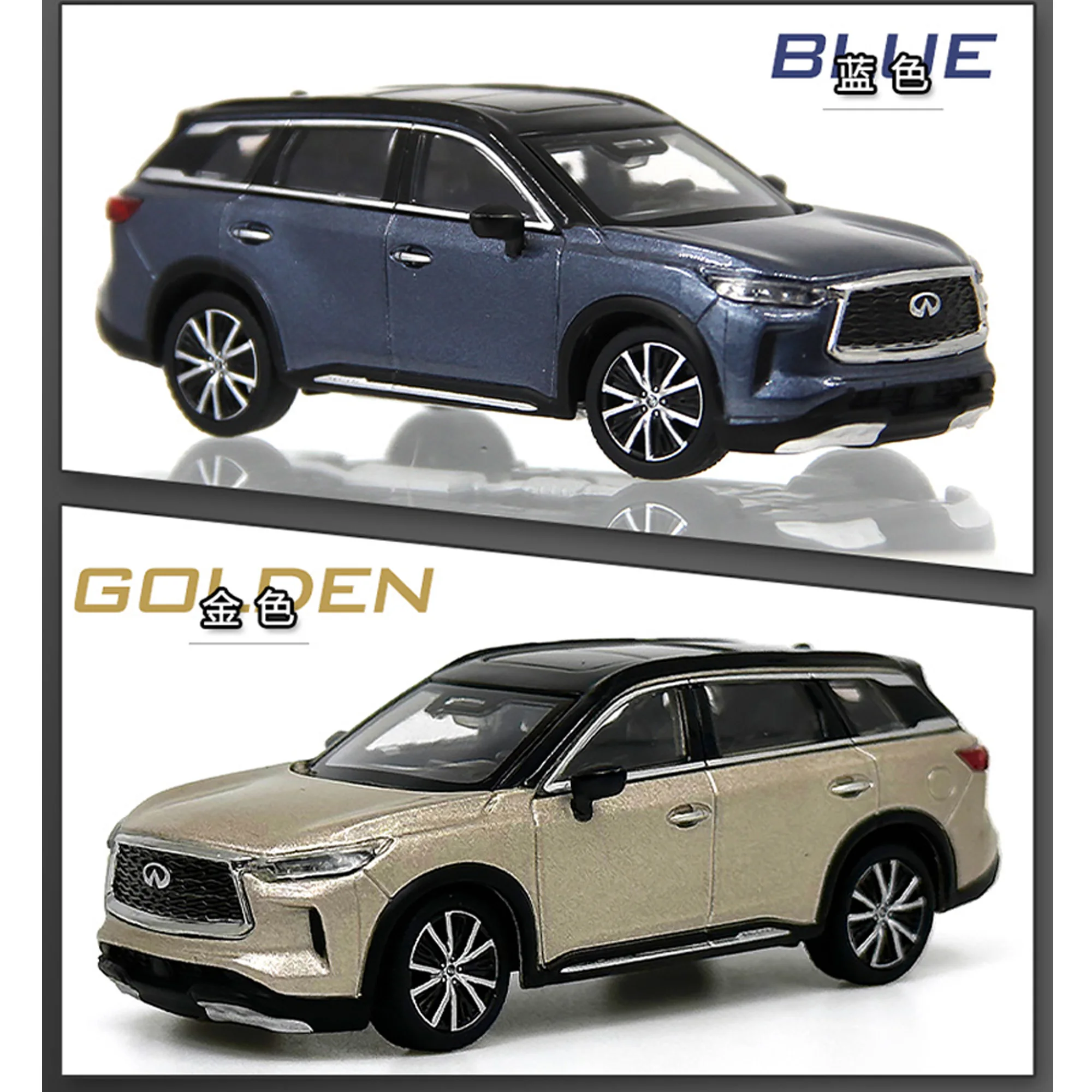 1:64 INFINITI 2018 2022 Model samochodu w skali 1:64 Diecast Miniature INFINITI QX30 QX50 QX60 QX80 Symulacja pojazdu dla dorosłych Zabawki dla dzieci