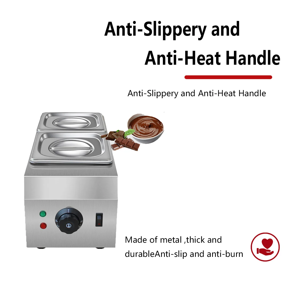 آلة ذوبان الشوكولاتة الكهربائية التجارية ذات الأسطوانة المزدوجة آلة تسخين الشوكولاتة بالحليب الأجهزة المنزلية للمطبخ