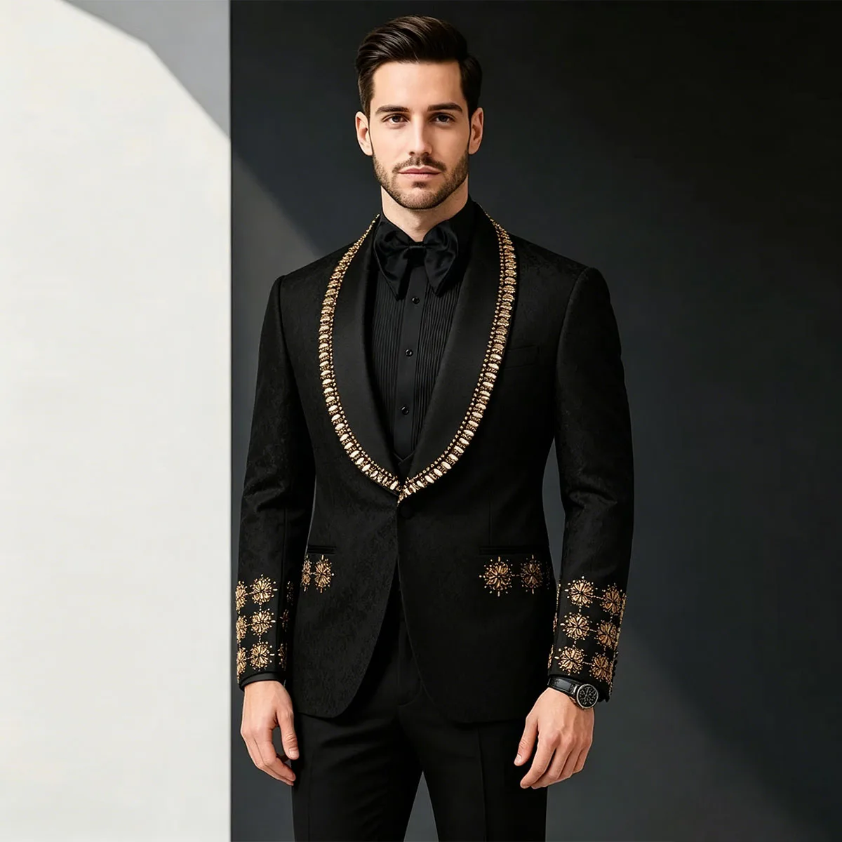High Quality Diamond Men Suits Formal 2 Pieces Sets Slim Fit Groom Wedding Tuxedos Bridegroom Blazers Ropa Hombre Customized