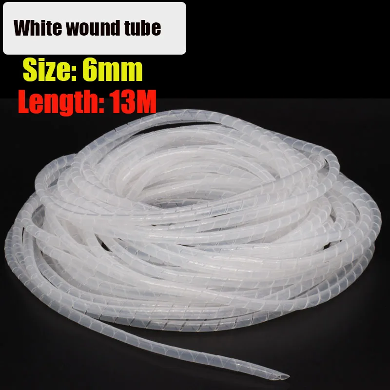 Spiral Wrap Cable Sleeve Clear Black 6 8 10 12 16mm Plastic Wire Organizer Guard Tube Cable Management Protector