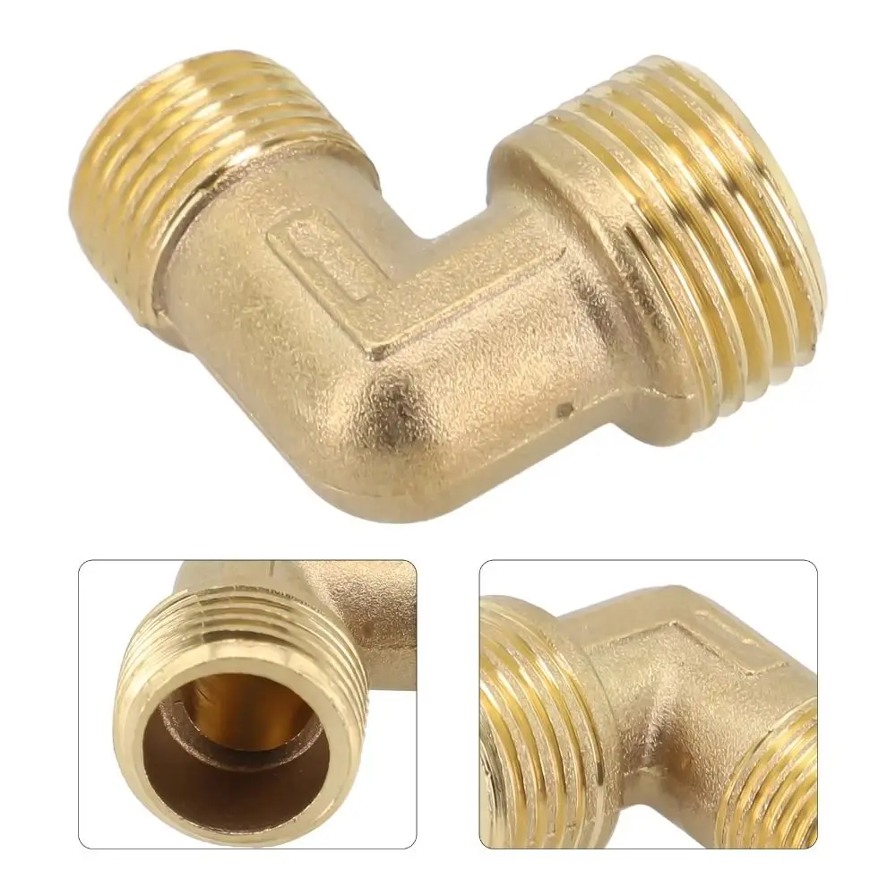 2Pcs 16.5mm 20.5mm Air Compressor Fittings Elbow Coupler Air Tools Parts Male Elbow Connector Brass Male To Male Thread