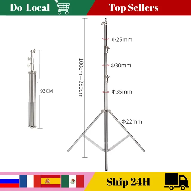 290cm Statyw ciśnieniowy 10kg do kamery Stojak ze stali nierdzewnej do lamp pierścieniowych na żywo Youtube i fotografii Miękki