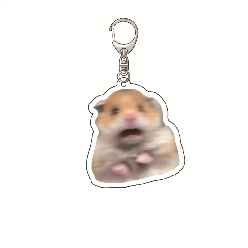 Llavero de acrílico Banana Cat Happy Cat, accesorios de decoración, estilo popular, llavero con emoticonos de cabeza de gato de comida, colgante divertido para bolso, regalo