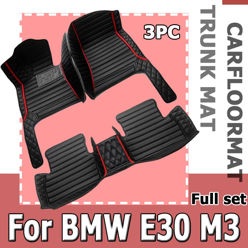 Custom Automotive Car Floor Mats For BMW E30 M3 1986 1987 1988 1989 1990 Auto Luxury Leather Men Women Car Mats Full Coverage