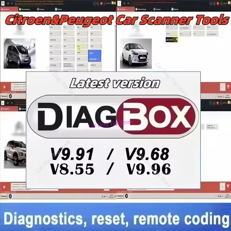 2026 Newest Diagbox V9.96 Car Diagnostic Tool  ALL in 1 for Citroen/Peugeot 9 LanguageFree UpdateOBD2 Scanner ECU C