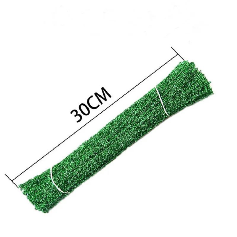 Gilter Chenille Stem Pipe Kids DIY Toys Christmas Handmade Material Chenille Sticks Cleaners Plush Strips Decoration 50/100pcs