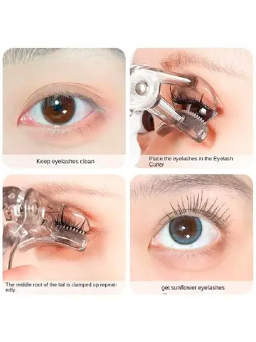 Dual-Type Eyelash Curler with Comb – Wide & Partial Clip Options, Waterproof, Long-Lasting, Natural Curl, Unisex Certified