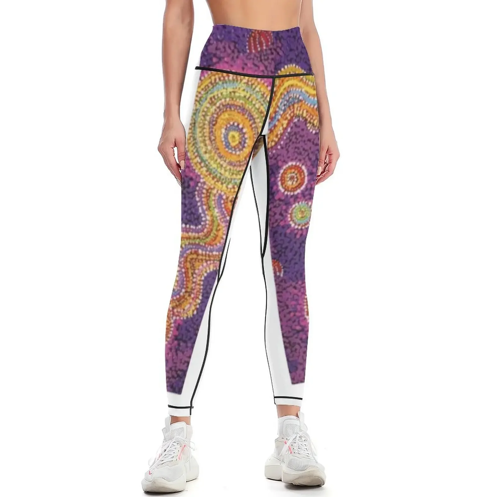 

Aboriginal dot Leggings Tight fitting woman gym wear high waist Women sports Womens Leggings