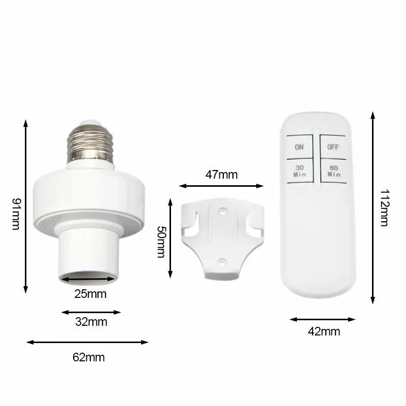 Smart Switch telecomando Wireless E27 110V-240V Timer LED portalampada presa ON/OFF 15M Range Smart Device AA alimentato a batteria