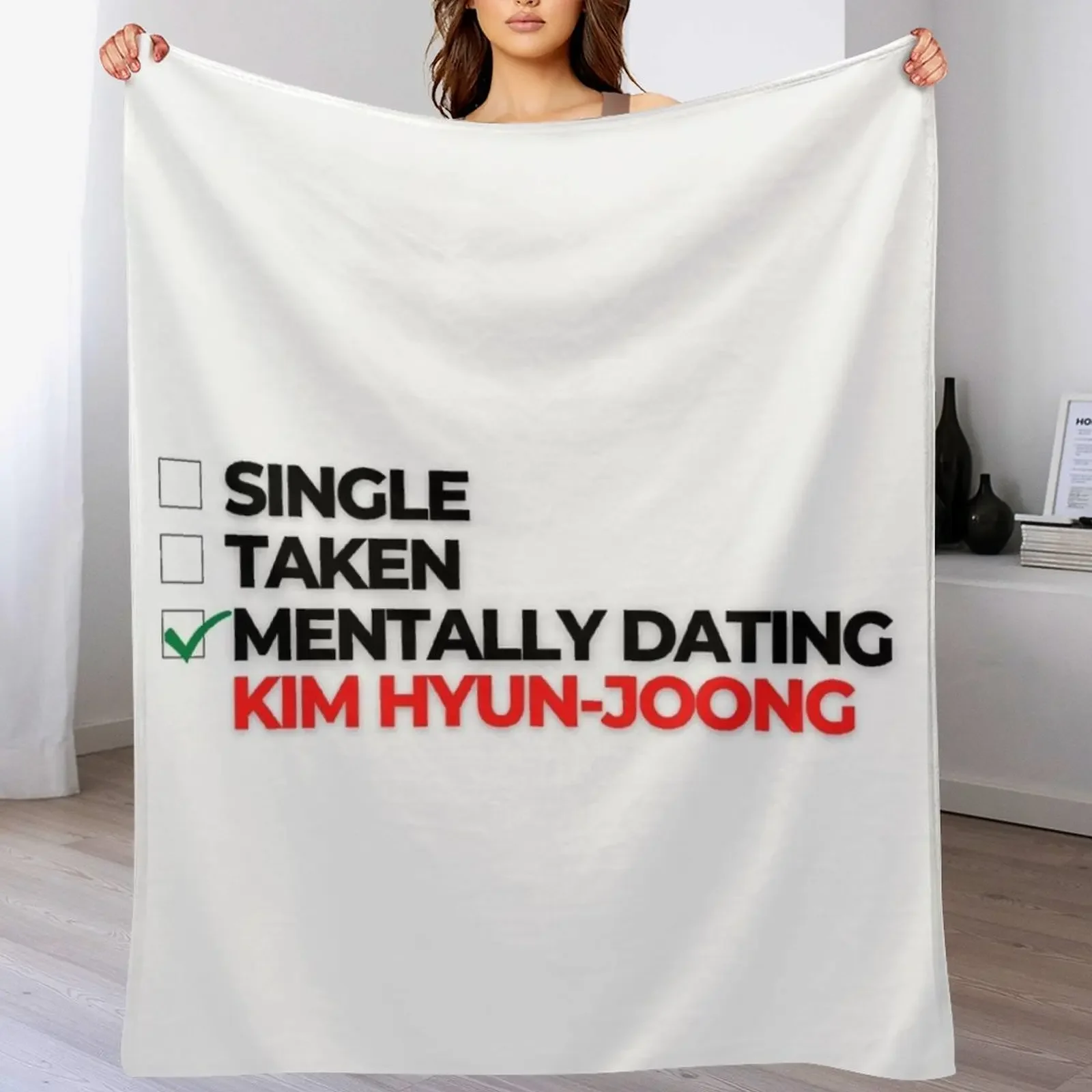 Mentally Dating Kim Hyun-joong Throw Blanket All Weather Soft Throw Blanket for Sofa
