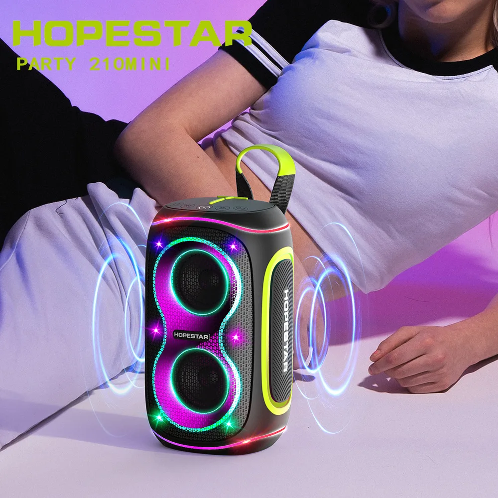 HOPESTAR Party210mini RGB Cool Lamp Wireless Speakers BlueTooth Mini Sound Box Outdoor Portable IPX5 Waterproof Heavy Bass Audio