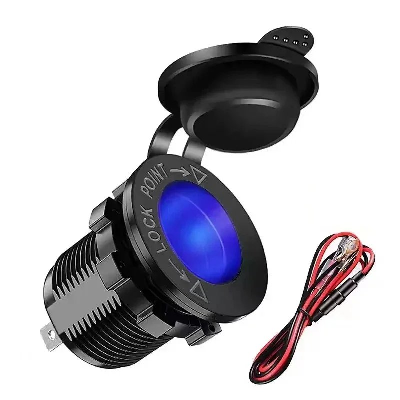 12V/24V Car Cigarette Lighter Socket Waterproof Marine ATV RV Cigarette Lighter Plug Socket Power Supply Socket Outlet Adapter