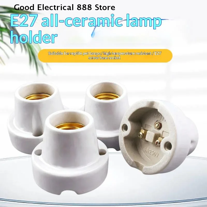 【A】1Pcs Lighting Fittings E27 Socket Screw Ceramic Waterproof Explosion-proof Lamp Holder Outdoor Engineering Modified Lamp Base