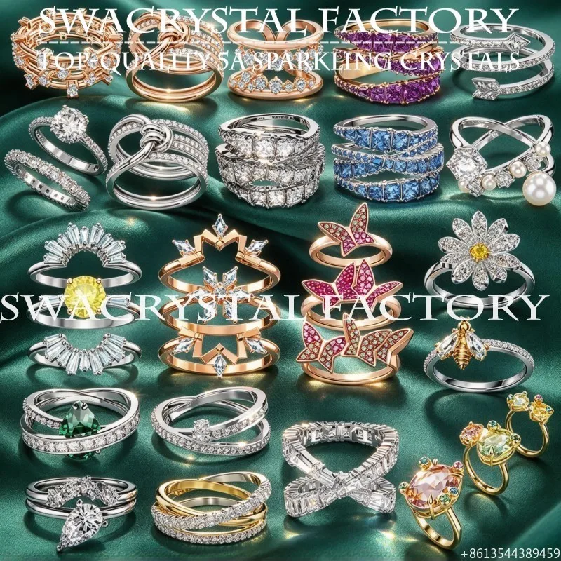 Luxury Design Multilayer Stackable Open CZ Rings Women Butterfly Floral Multicolor Crystal Stacking Ring Wedding Jewelry Gift