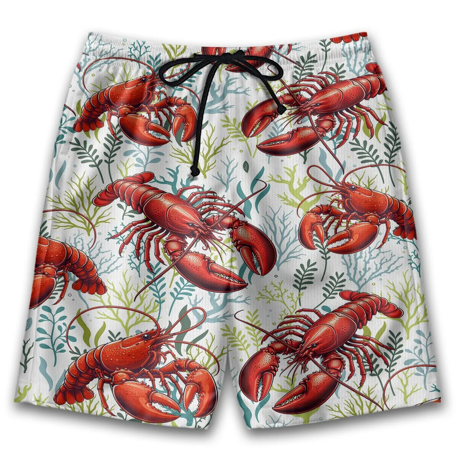 2024 NEW 3D Printed Short Pants For Men Funny Animal Shrimp Boy Beach Shorts Seafood Aloha Trunks Male Vacation Bermudas