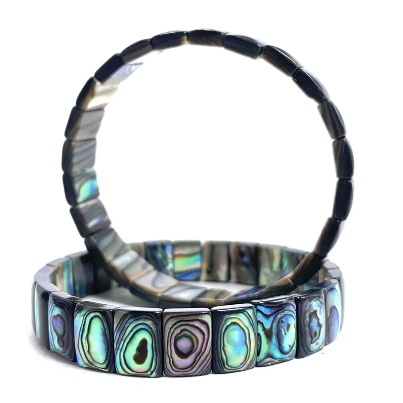 New Fashion AAAA 8X10MM Natural Abalone Shell Bracelet for Men and Women Energy Gemstone Summer Beach Party Charm Jewelry Gift