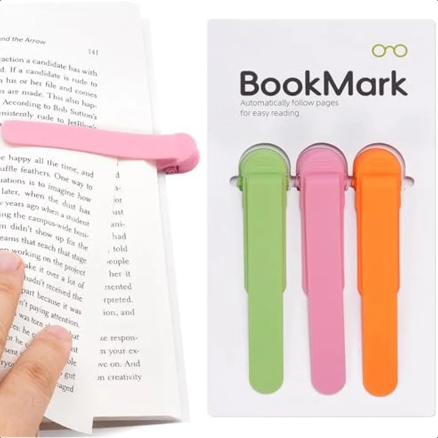 

3 PCS Automatic Bookmark Smart Bookmarks for Women and Men Silicone Book Markers for Reading Lovers Gifts and Party Favors