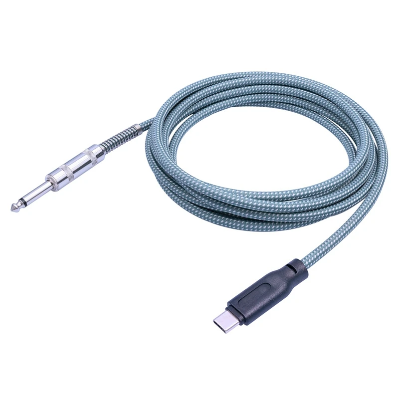 6.35Mm Male To USB Type-C Male Guitar Audio Cable 1/4Inch To USB-C Recording Cord Guitar To USB C Record Cable