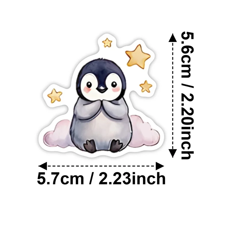 50PCS Cute Gentle Animal PVC Sticker Aesthetic Colored DIY Sticky Decoration Scrapbooking Hand Accounting Supplies view 6