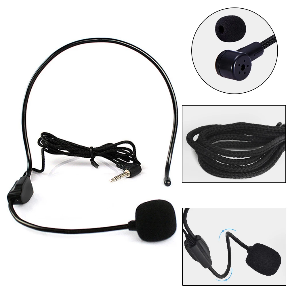 Portable Head-mounted Microphone Wired 3.5mm Plug Guide Lecture Speech Headset Mic for Teaching Meet