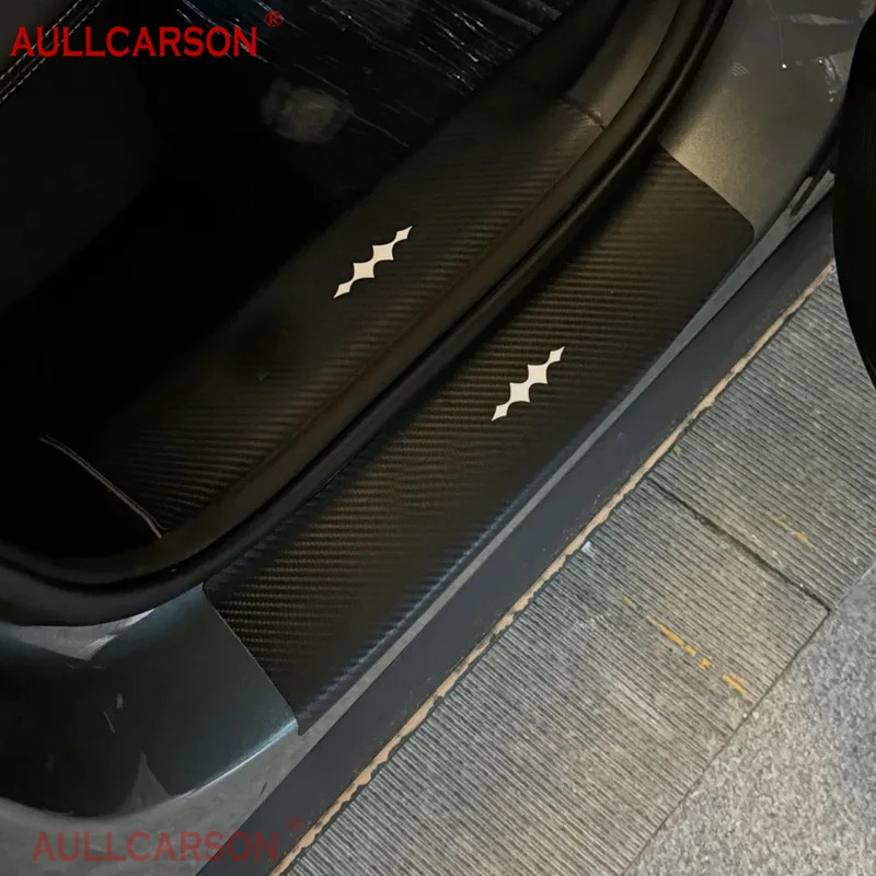 

For BYD Leopard 8 2024 2025 Car Door Sill Leather Stickers Protection Plate Carbon Fiber Threshold Accessories 13 Pieces