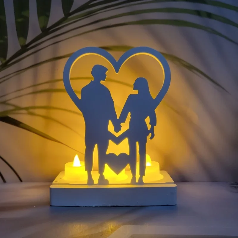 Couple Love Plug Decoration Plaster Mold Wedding Valentine\'s Day DIY Silicone Moulds