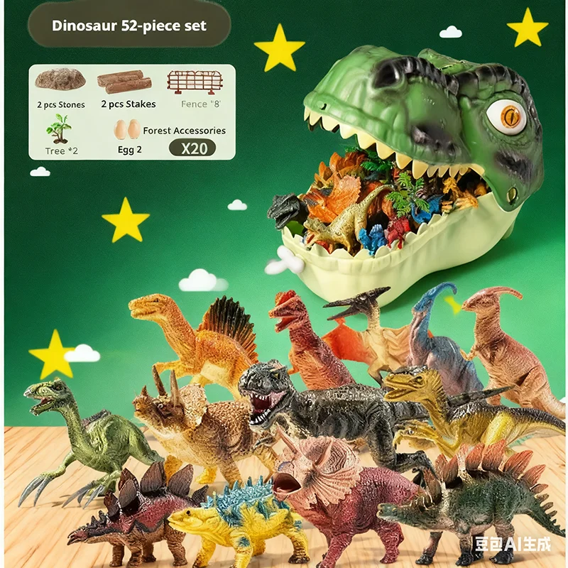 

Dinosaur Toys Hot Sell Girls And Boys Tyrannosaurus Rex Triceratops Soft Rubber Suit Series World Simulation Animal Models Han