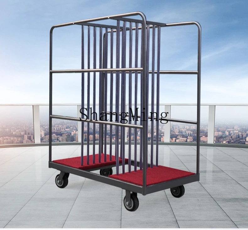 SM Glass Turntable Cart Restaurant Banquet Transportation Storage Trolley Hotel Lobby Transporter