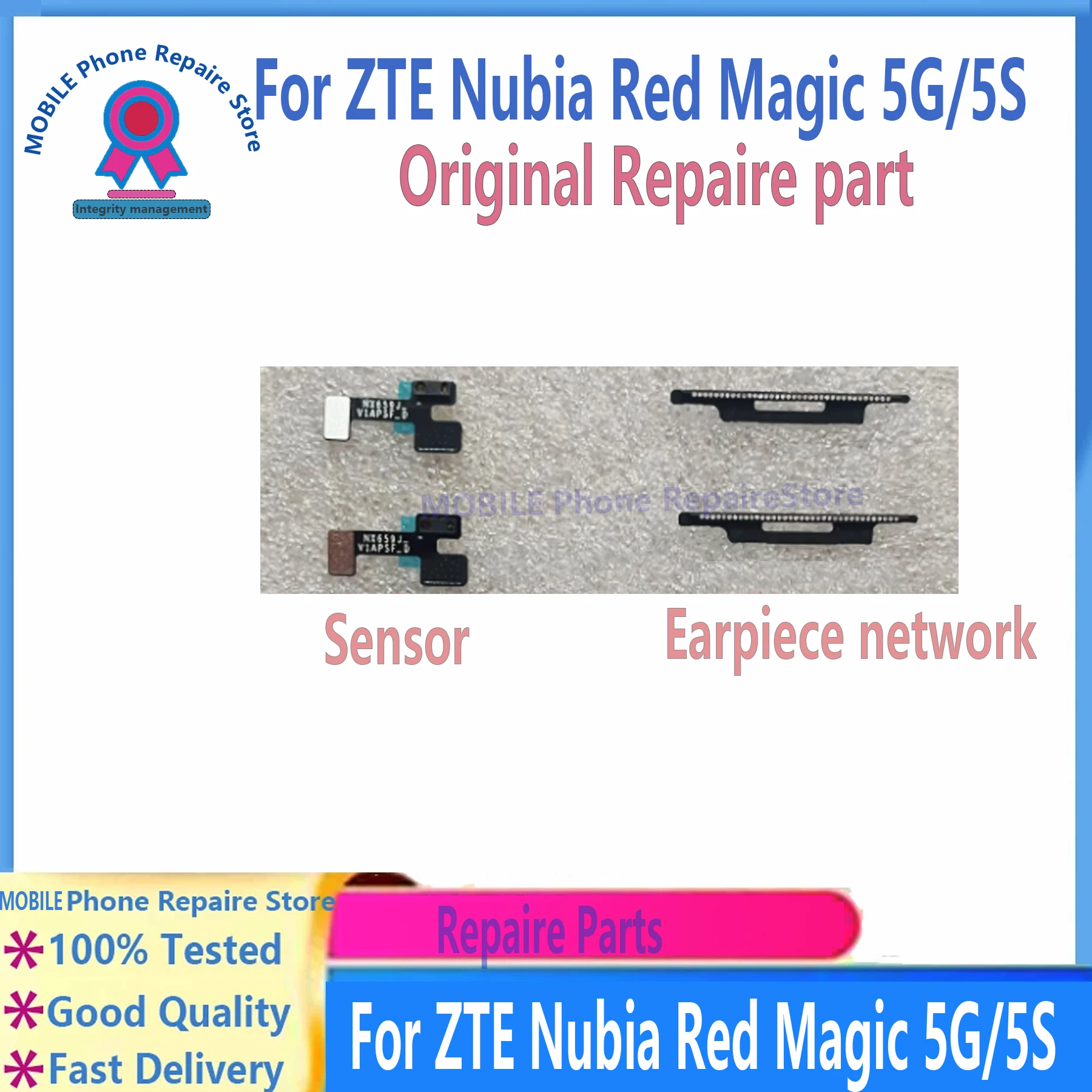 

​ Для ZTE Nubia Red Magic 5G 5S NX659J наушник пылезащитная сетка датчик расстояния гибкий кабель OEM замена