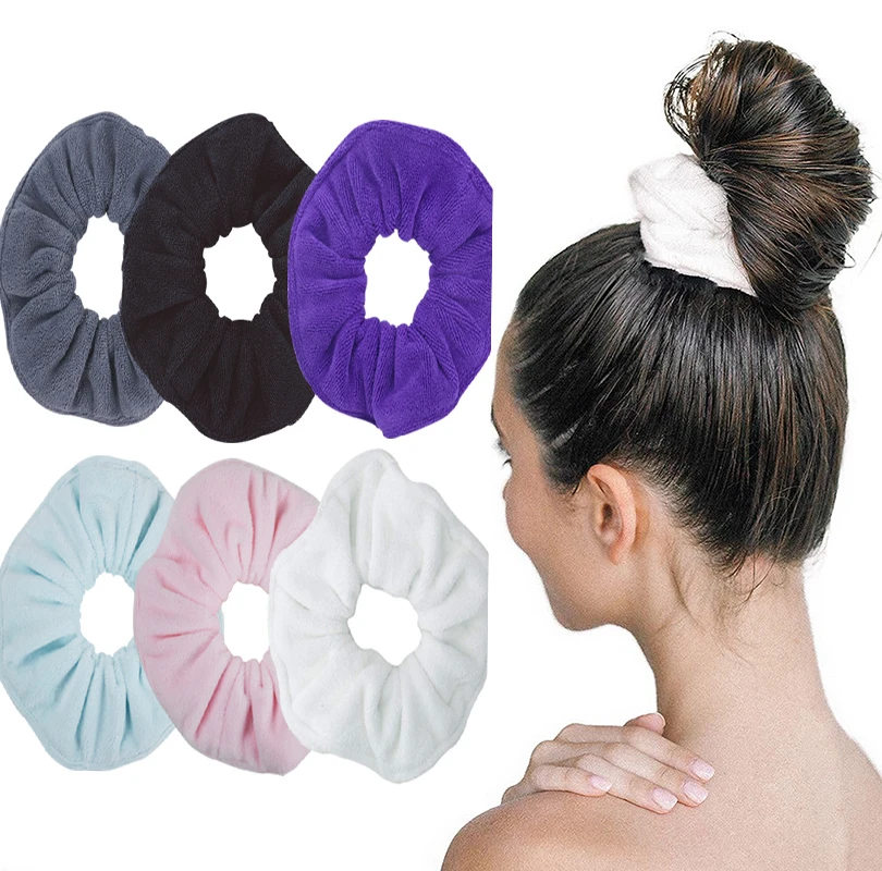 Large Thick Plush Hair tie Absorbent Dry Hair Soft Towel Scrunchies For Wet Hair Women Girls Bathing Wet Hair Hair Accessories