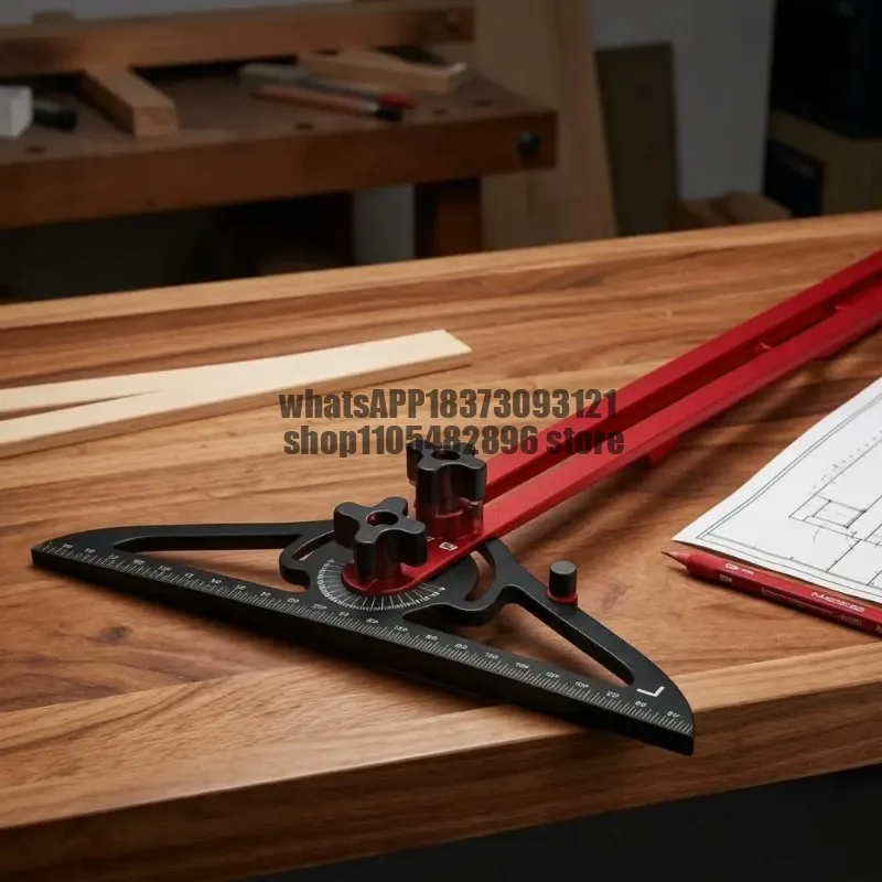 Protractor Stair Gauge Stair Ruler Template Tool with Adjustable Swivel High Strength Aluminum Alloy Stair Gauge Dual Nut