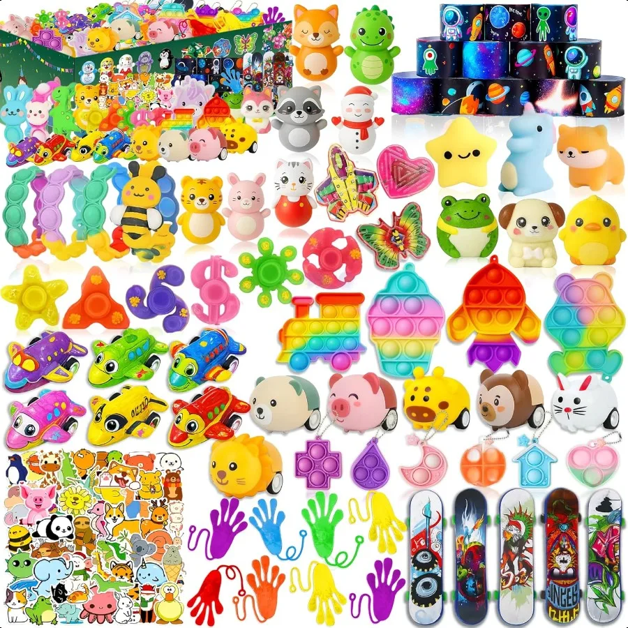 

125 Pcs Party Favors Fidget Toys Pack Randomly Selected Pop Sensory Set Gifts Stickers for Adults Boy Girl Stocking Stuffers Au