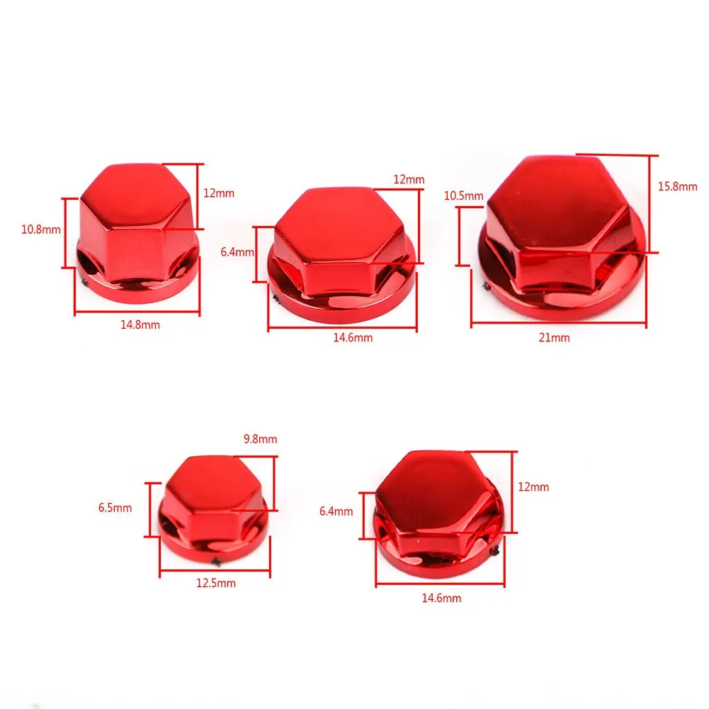 

30pcs Motorcycle Red Plastic Hexagon Socket Screw Covers Bolt Nut Cap Cover For Most Motorcycle Mofa Moped Mokick Scooter