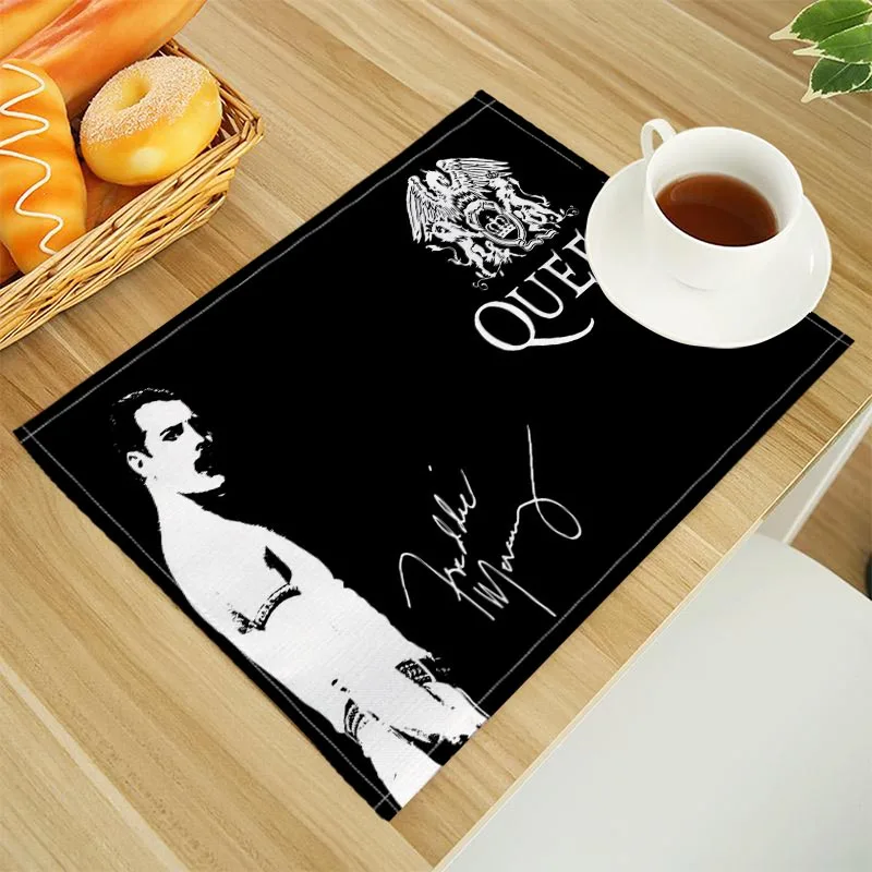 

Домашний декор, льняные коврики для обеденного стола с принтом в виде ремешка Квинса, кухонная подставка с алфавитом, подставки 30x40 см, подставки, чашка, коврик